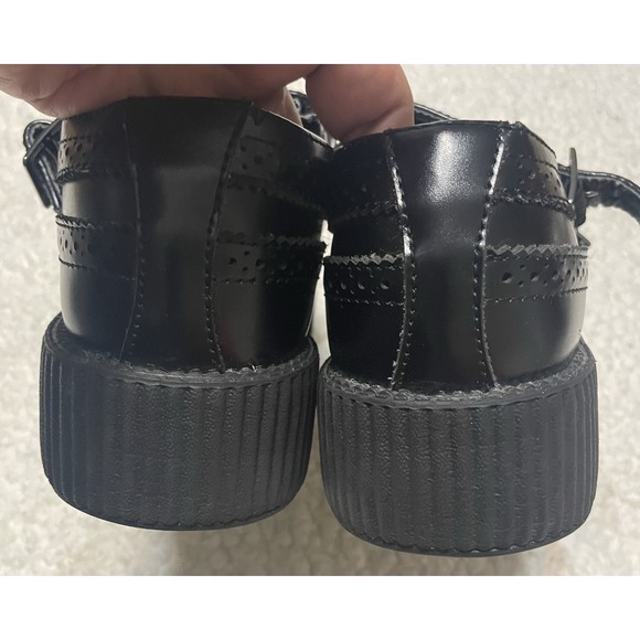 TUK Platform Shoes Women's 8 Men's 6 Black Oxford Buckle Goth Grunge Streetwear - Picture 5 of 7